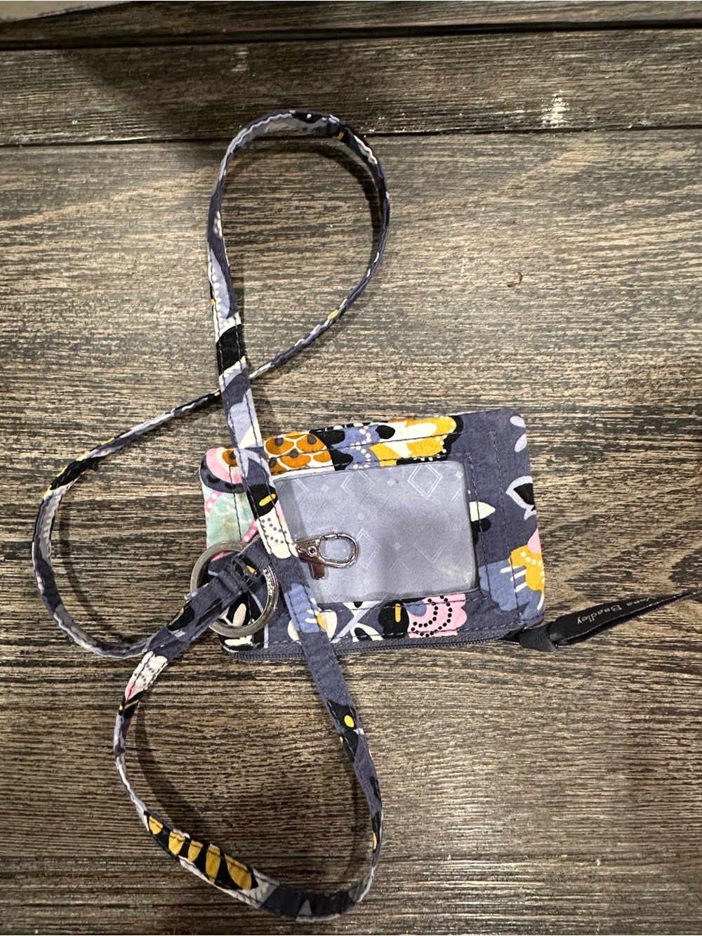 Vera Bradley Navy Floral Key & Card Wristlet